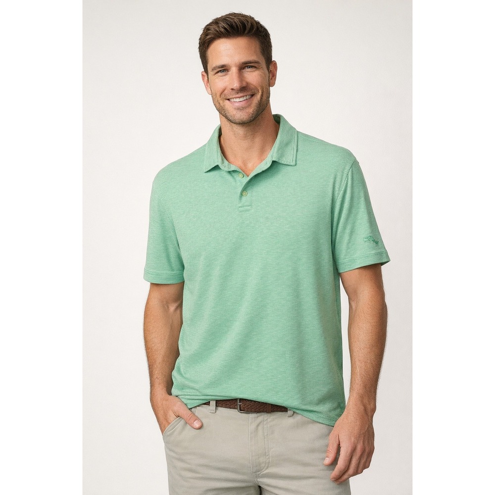 Tommy Bahama green and white cotton polo mens‎ sz large, preppy, beachy, casual